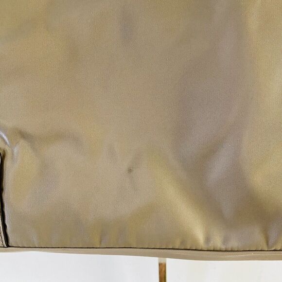 TORY BURCH Solid Tan Ella Mini Nylon Tote Bag Large Logo - Picture 5 of 10